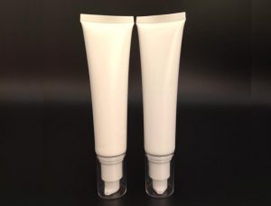 Cosmetic PE tube with pump
